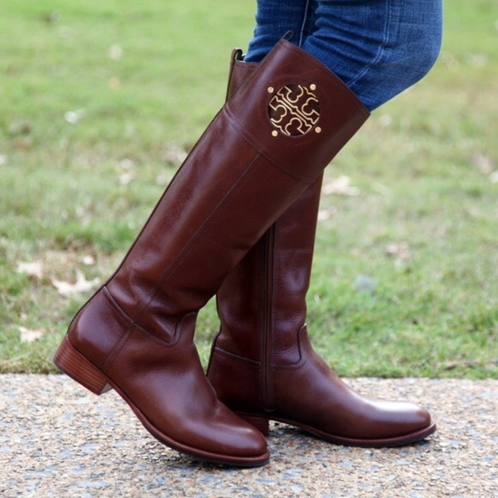 COPY - Tory Burch Kiernan logo Leather riding boot black - Picture 10 of 11